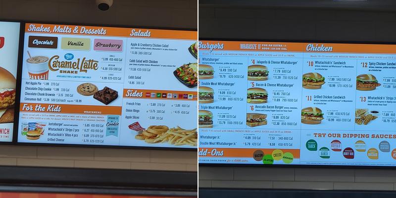 Whataburger Menu