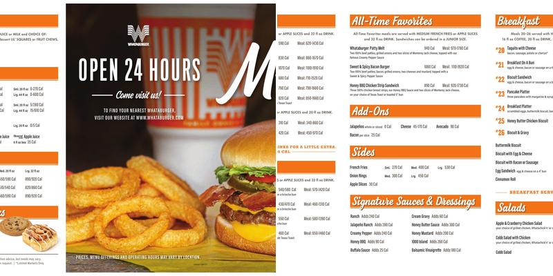 Whataburger Menu