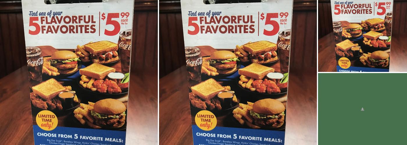 Zaxbys Chicken Fingers & Buffalo Wings Menu