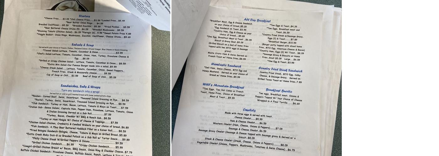 Mom's Centerville One Stop Menu