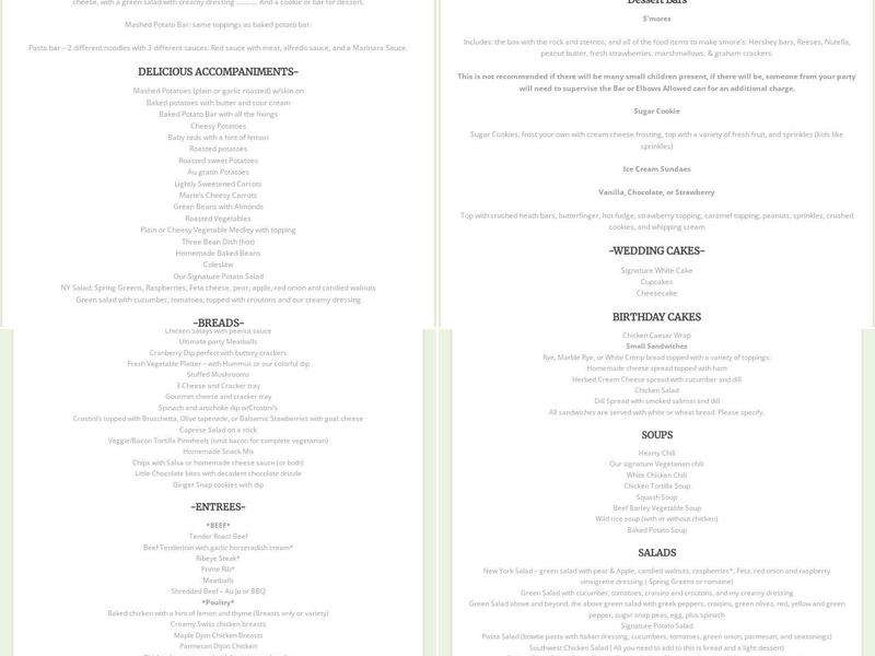 Elbows Allowed Menu