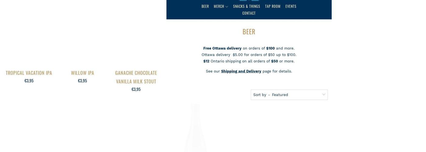 Bicycle Craft Brewery Menu