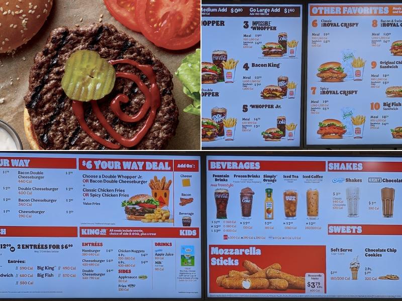 Burger King Menu