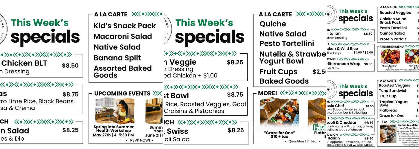 Native Provisions Menu