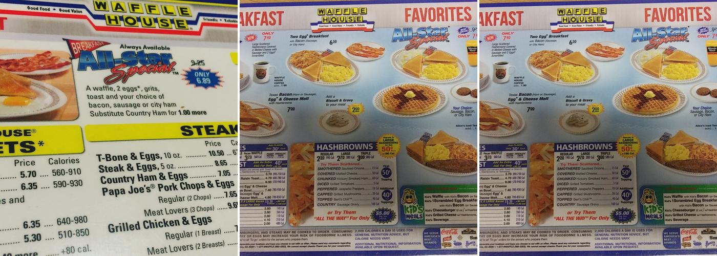 Waffle House Menu