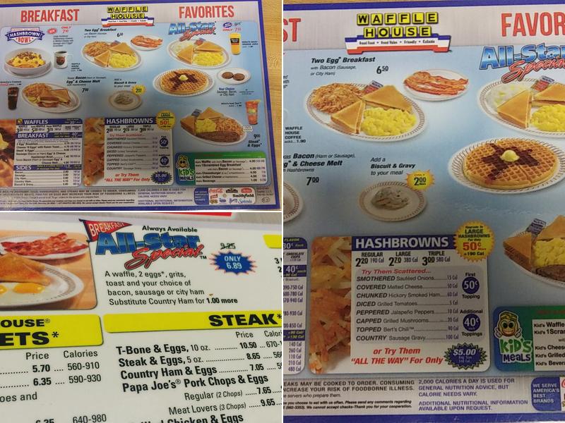 Waffle House Menu