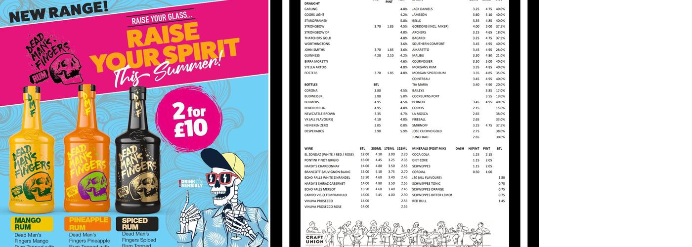 Old Waggon & Horses Menu