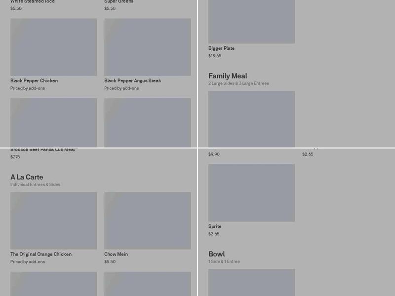 Panda Express Menu