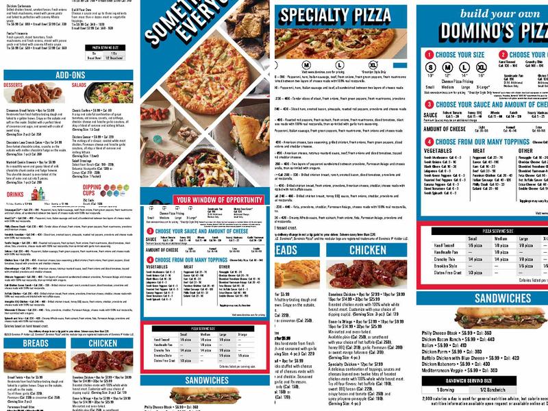 Domino's Pizza Menu