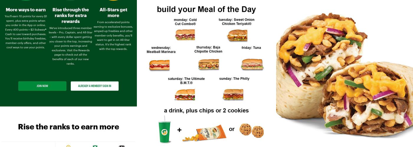 Subway Menu