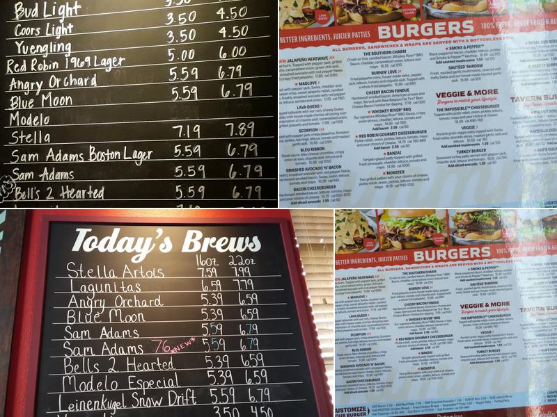 Red Robin Gourmet Burgers and Brews Menu