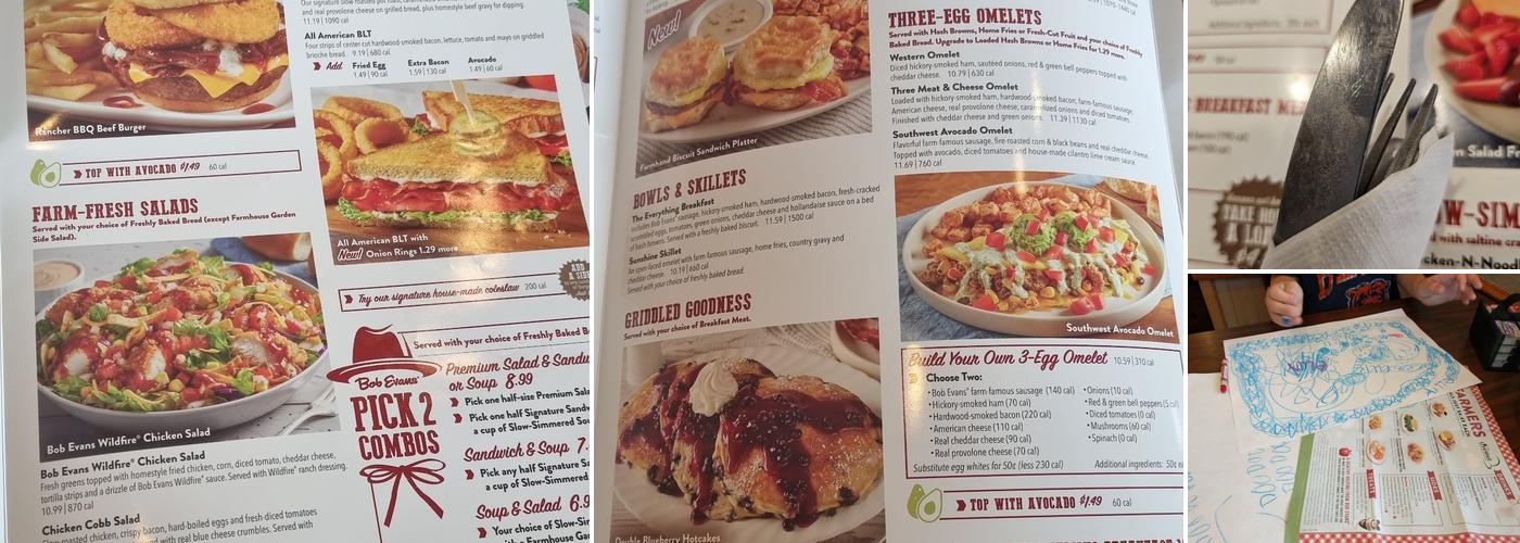 Bob Evans Menu