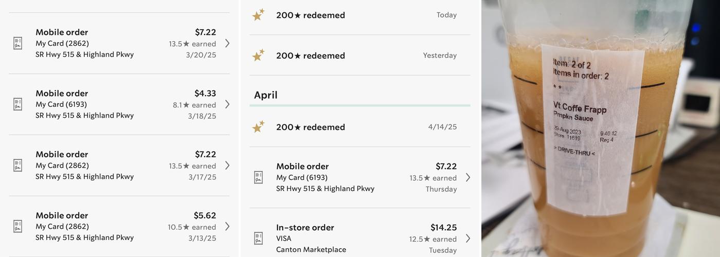 Starbucks Menu