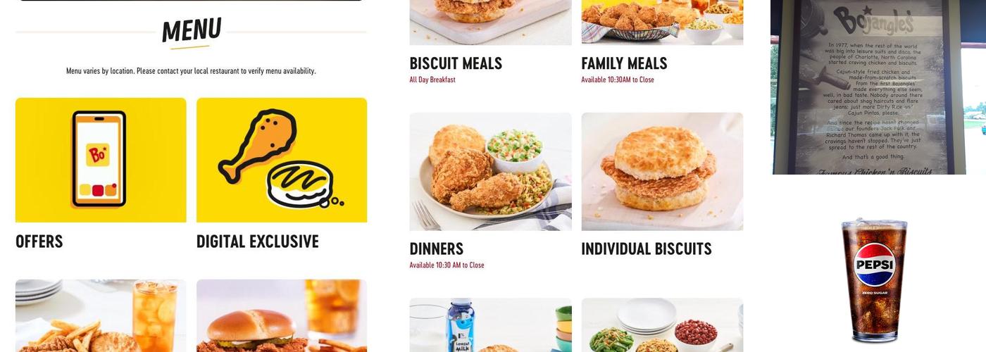 Bojangles Menu