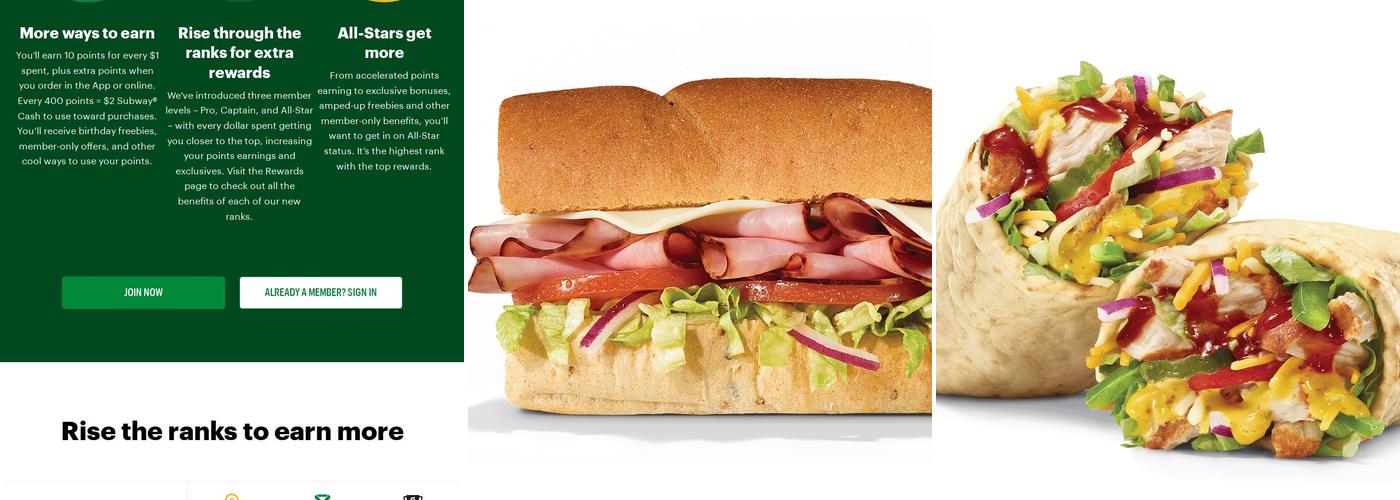 Subway Menu