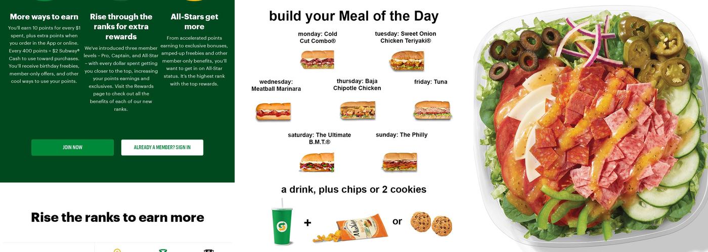 Subway Menu