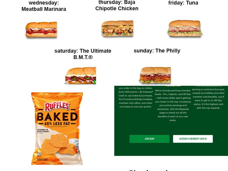 Subway Menu