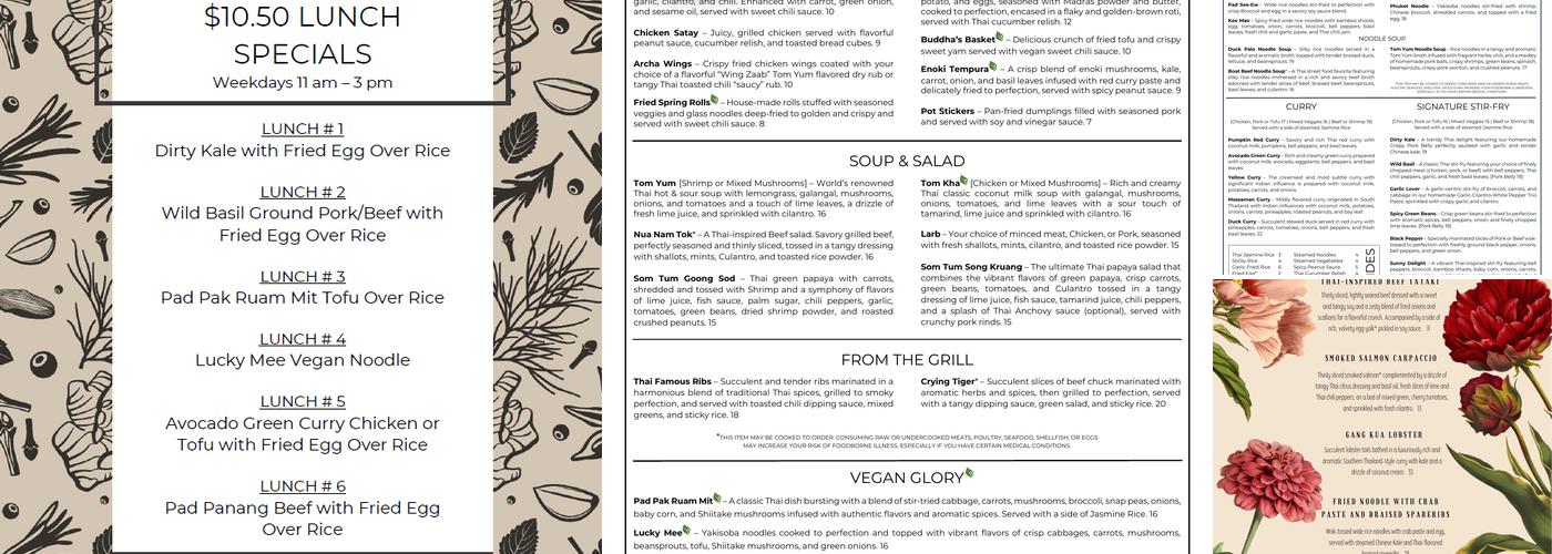 Archa Nine Thai Kitchen | South Elkhorn Village Menu
