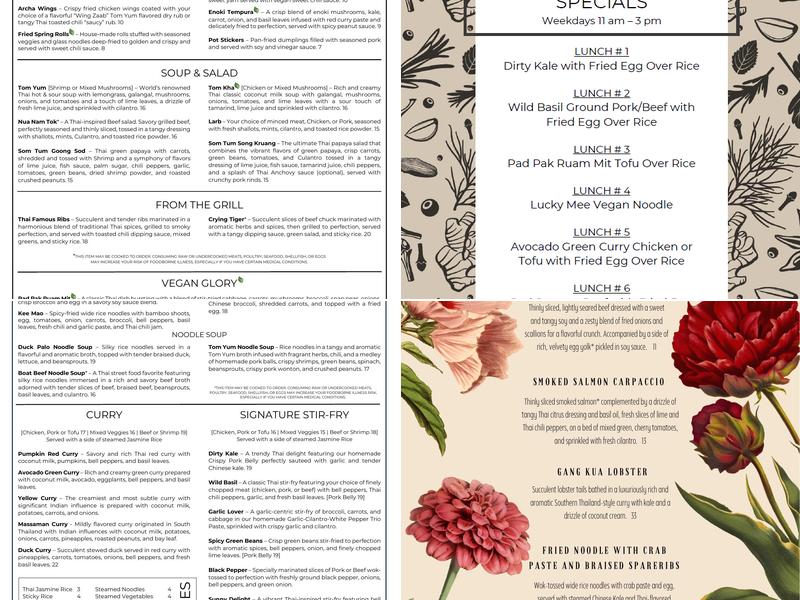 Archa Nine Thai Kitchen | South Elkhorn Village Menu