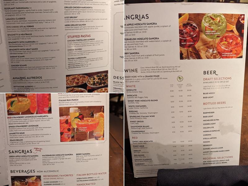 Olive Garden Italian Restaurant Menu