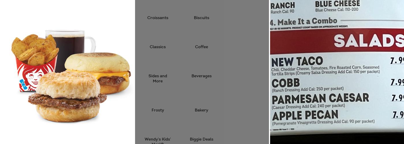 Wendy's Menu