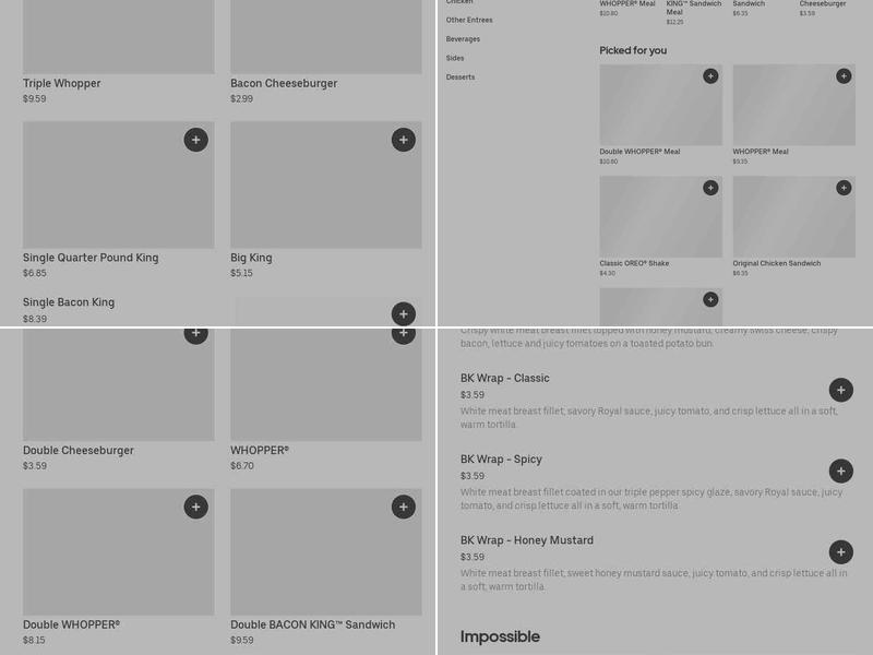 Burger King Menu
