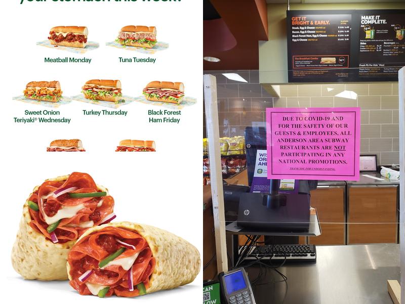 Subway Menu