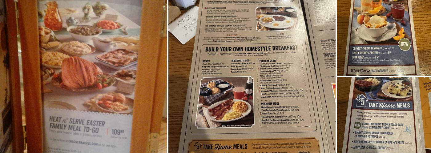 Cracker Barrel Old Country Store Menu