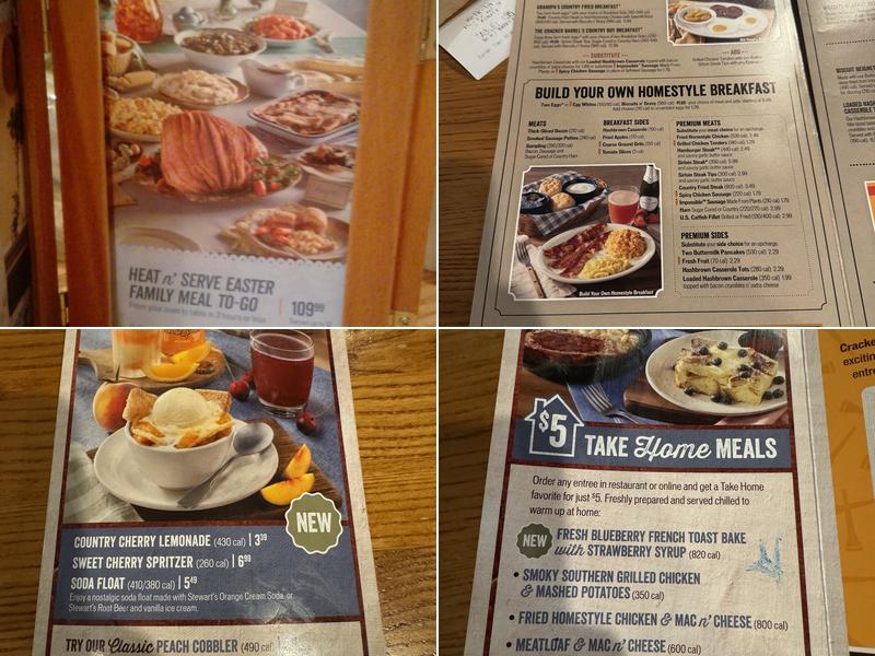 Cracker Barrel Old Country Store Menu