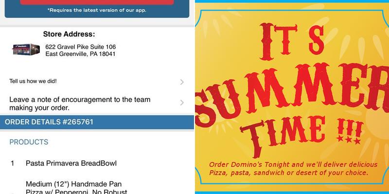 Domino's Pizza Menu