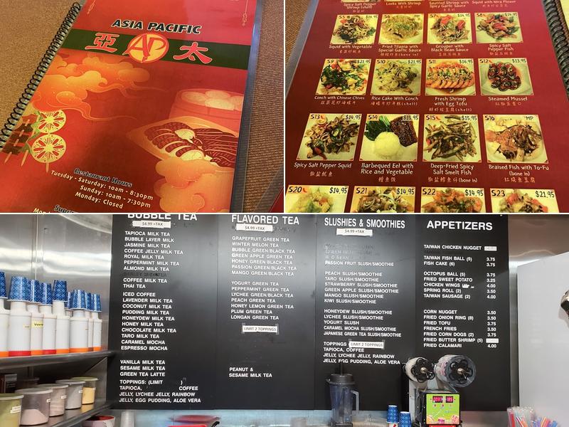 Asia Pacific Bubble Tea Menu