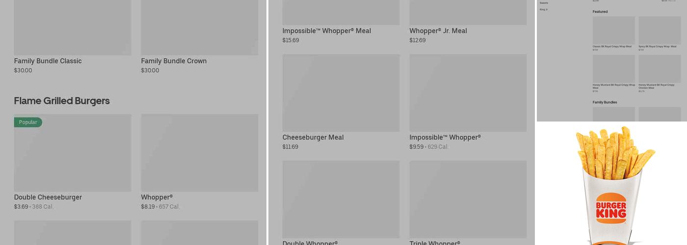 Burger King Menu