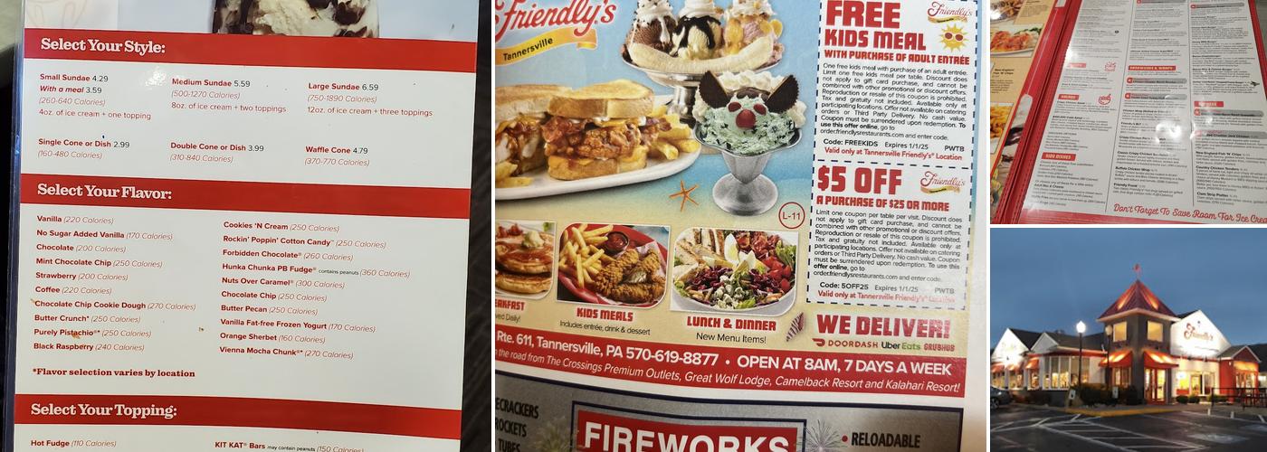 Friendly's Menu