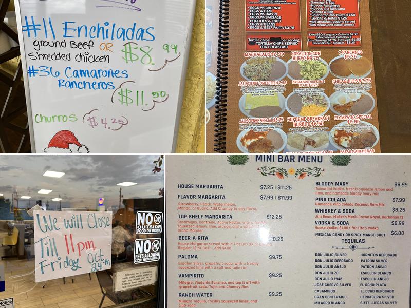 El Jalisciense Mexican Restaurant Menu