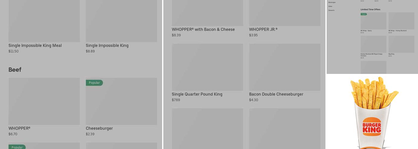 Burger King Menu