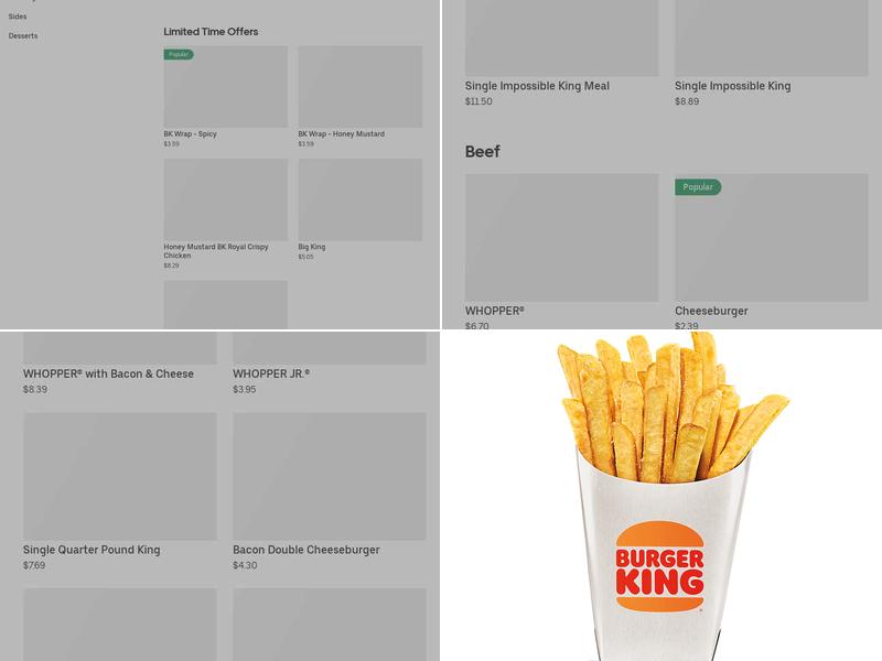 Burger King Menu