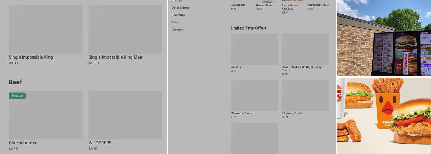 Burger King Menu