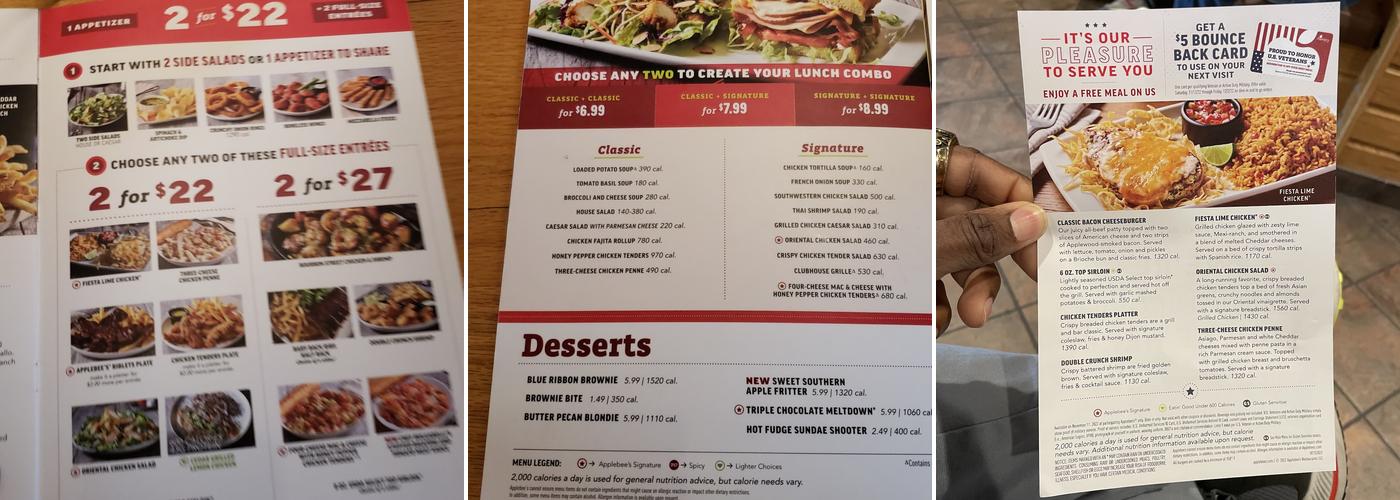 Applebee's Grill + Bar Menu
