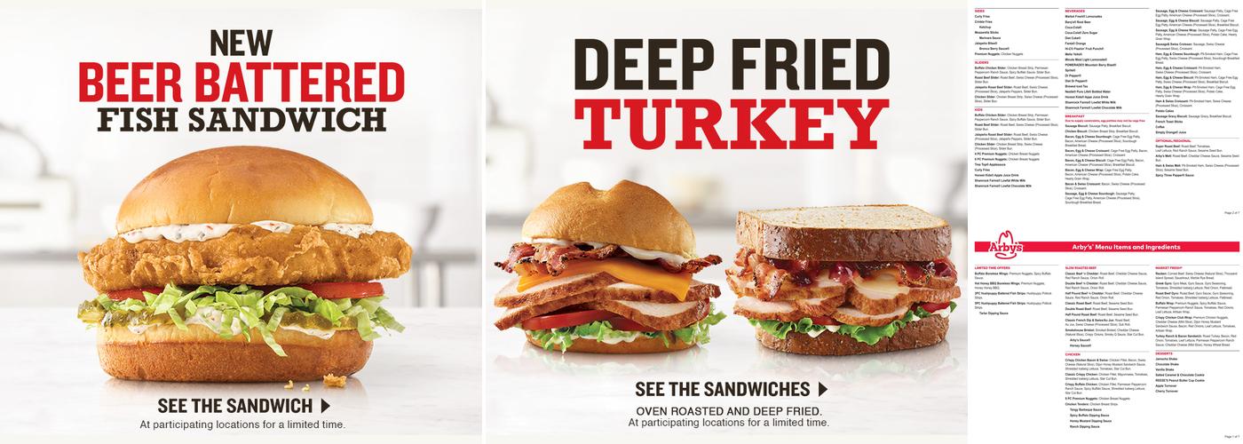 Arby's Menu