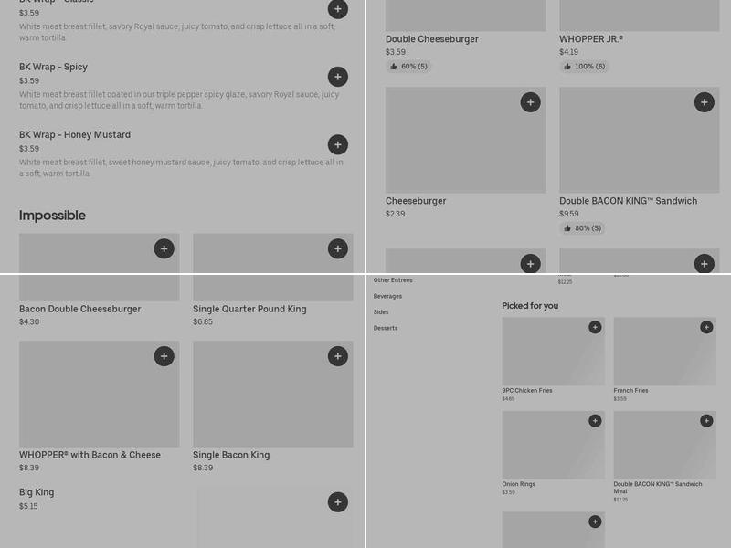 Burger King Menu