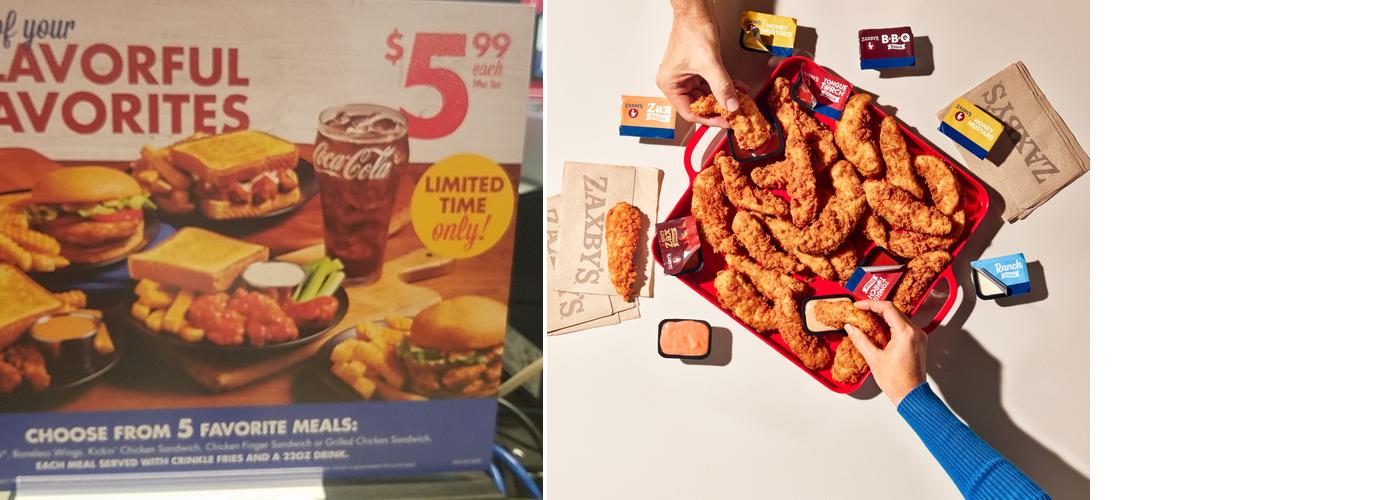 Zaxbys Chicken Fingers & Buffalo Wings Menu