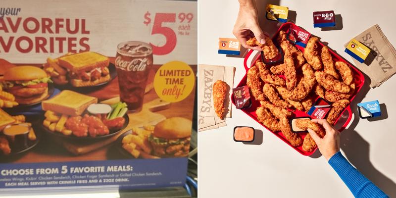 Zaxbys Chicken Fingers & Buffalo Wings Menu