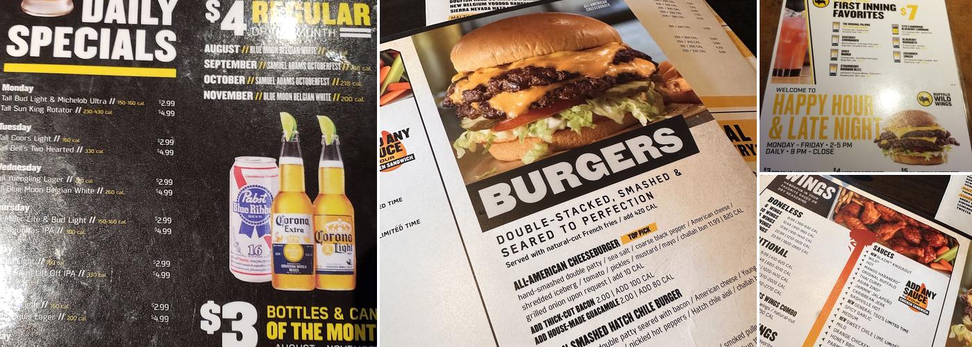 Buffalo Wild Wings Menu