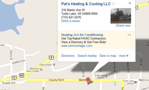 Pat's Heating & Cooling, LLC 316 Martin Ave, Turtle Lake Wisconsin 54889