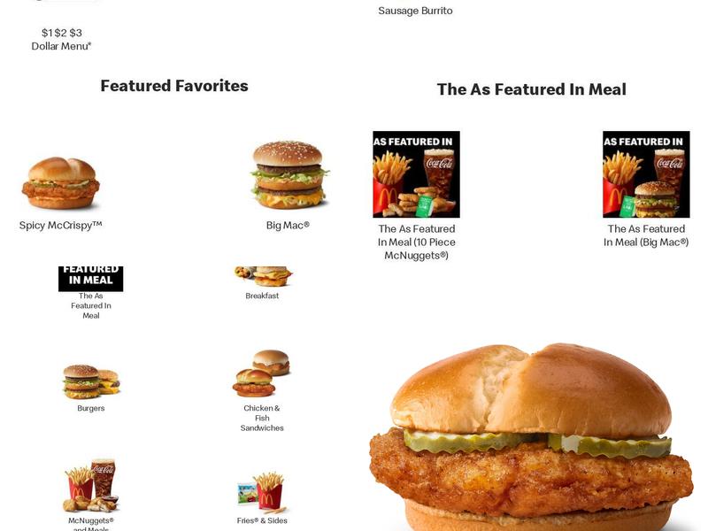 McDonald's Menu