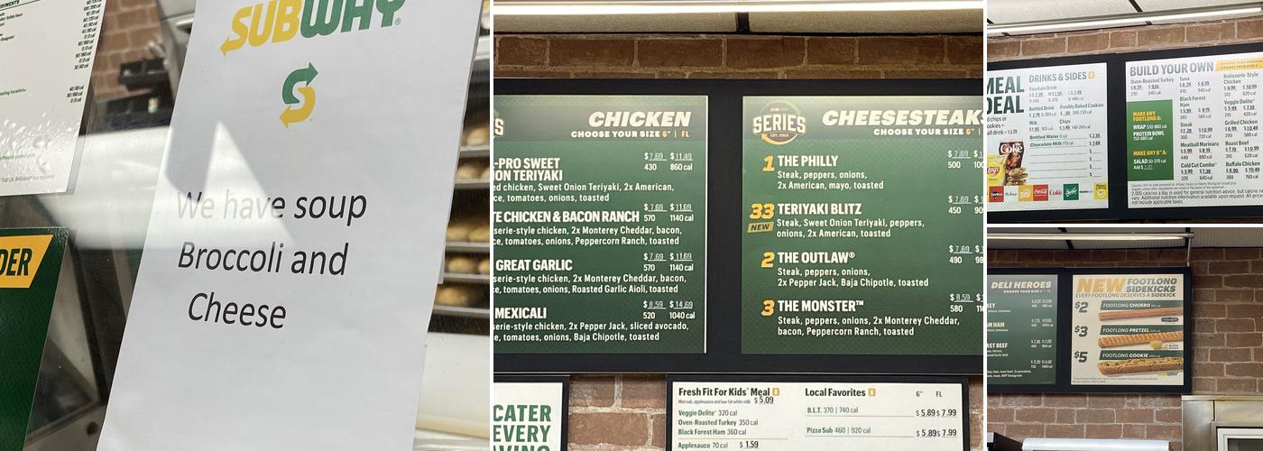 Subway Menu
