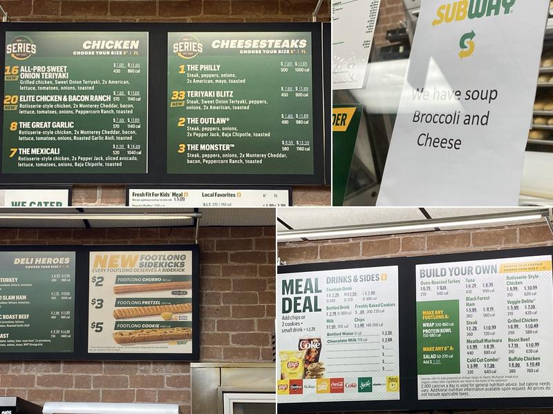 Subway Menu