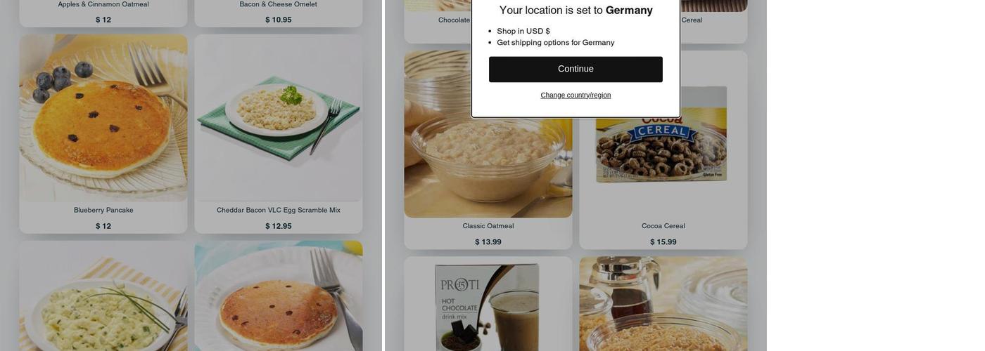 The Protein Store Menu