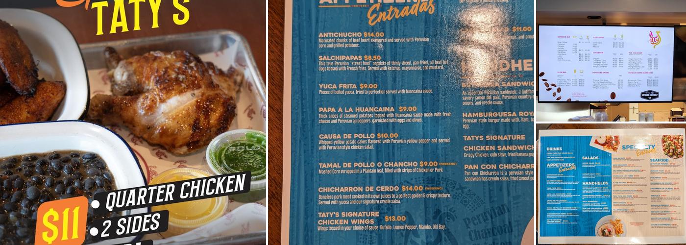 Taty's Chicken Menu