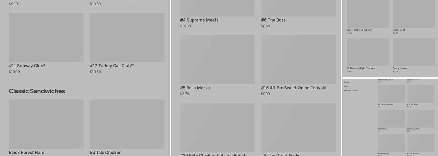 Subway Menu